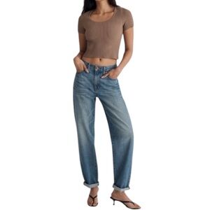 Madewell Blue Denim Jean The Slouchy Boy Jeans New With Tags 100% denim